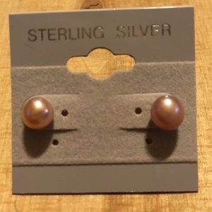 2/$12 Pink Pearl Studs/ 925 Sterling Silver